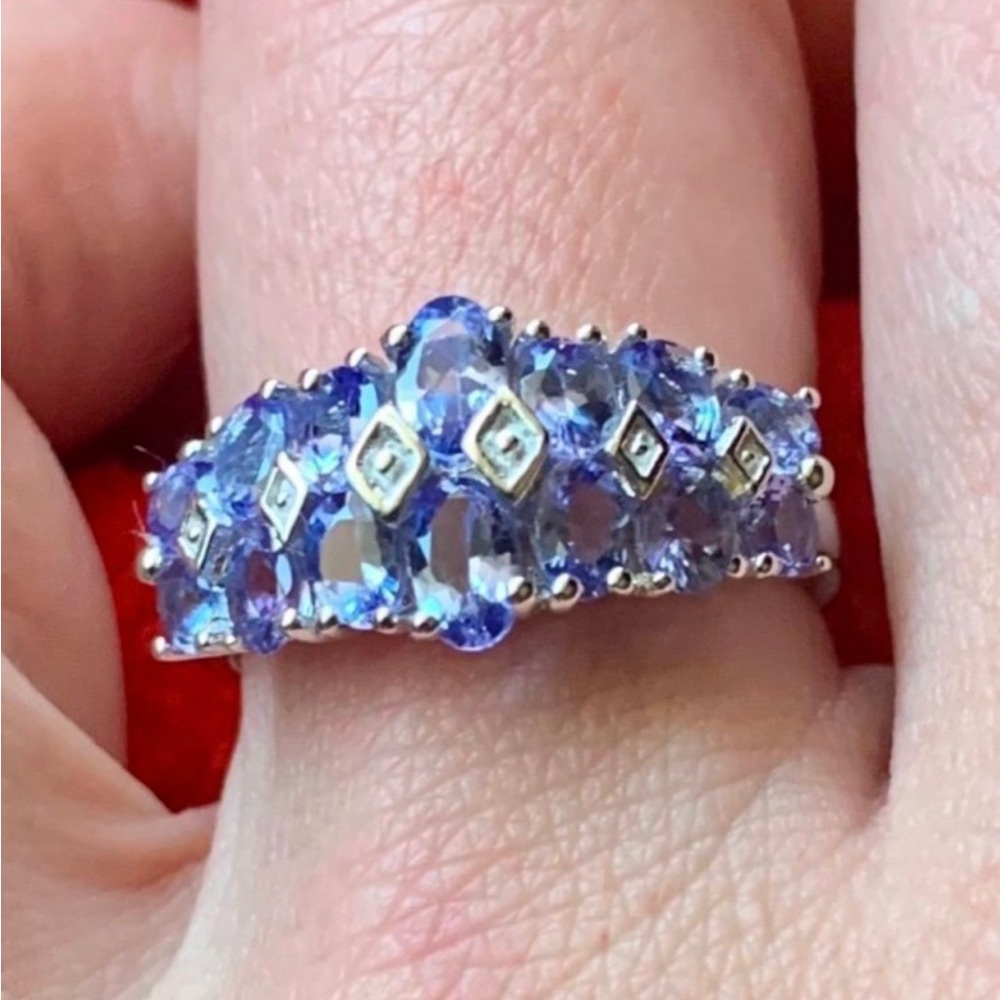2.26 CT GENUINE NATURAL TANZANITE Designer Ring